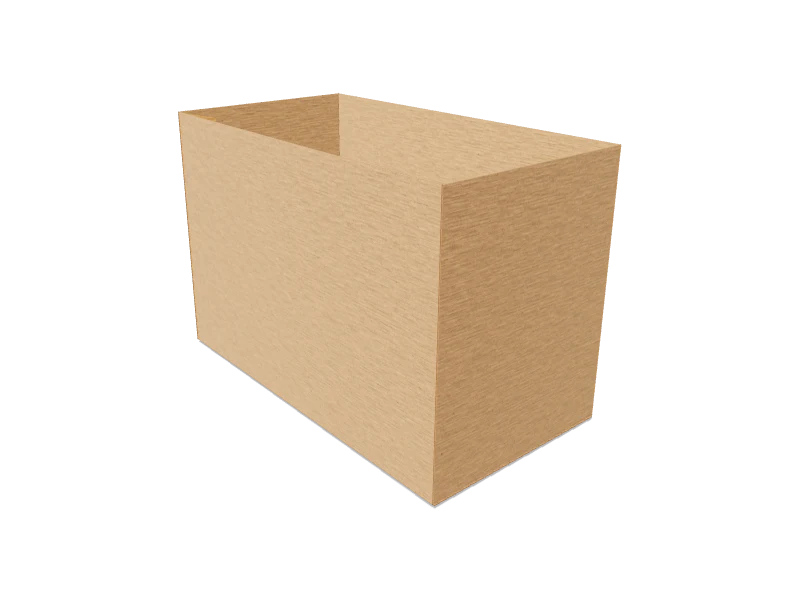 Display & Shelf-Ready Box — Open Top, Tuck Base (Model 3) — flat dieline folding into the finished 3D form
